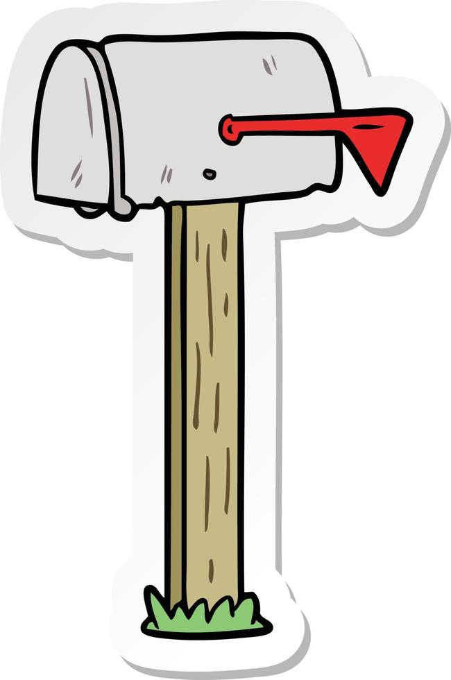 sticker of a cartoon mailbox vector