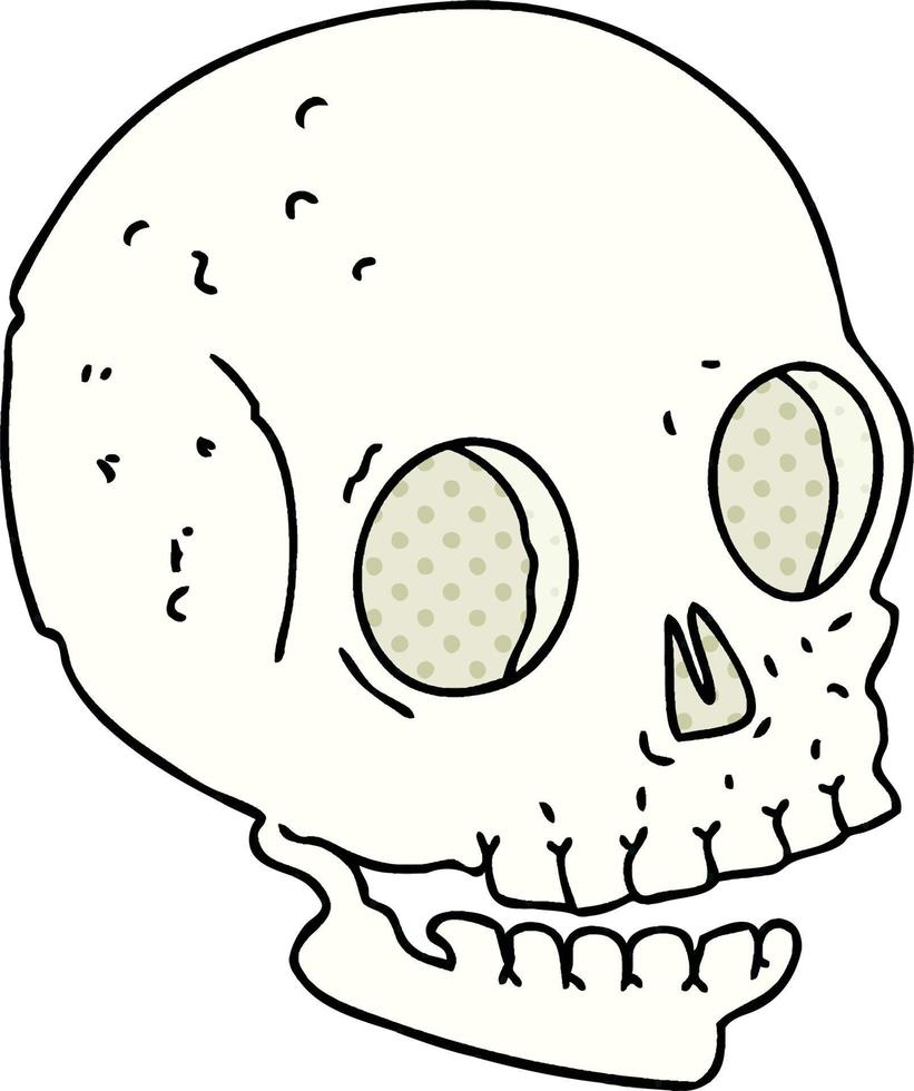 quirky comic book style cartoon skull vector