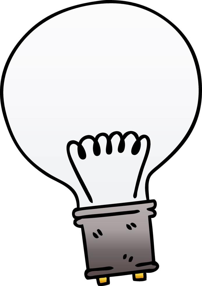 quirky gradient shaded cartoon light bulb vector