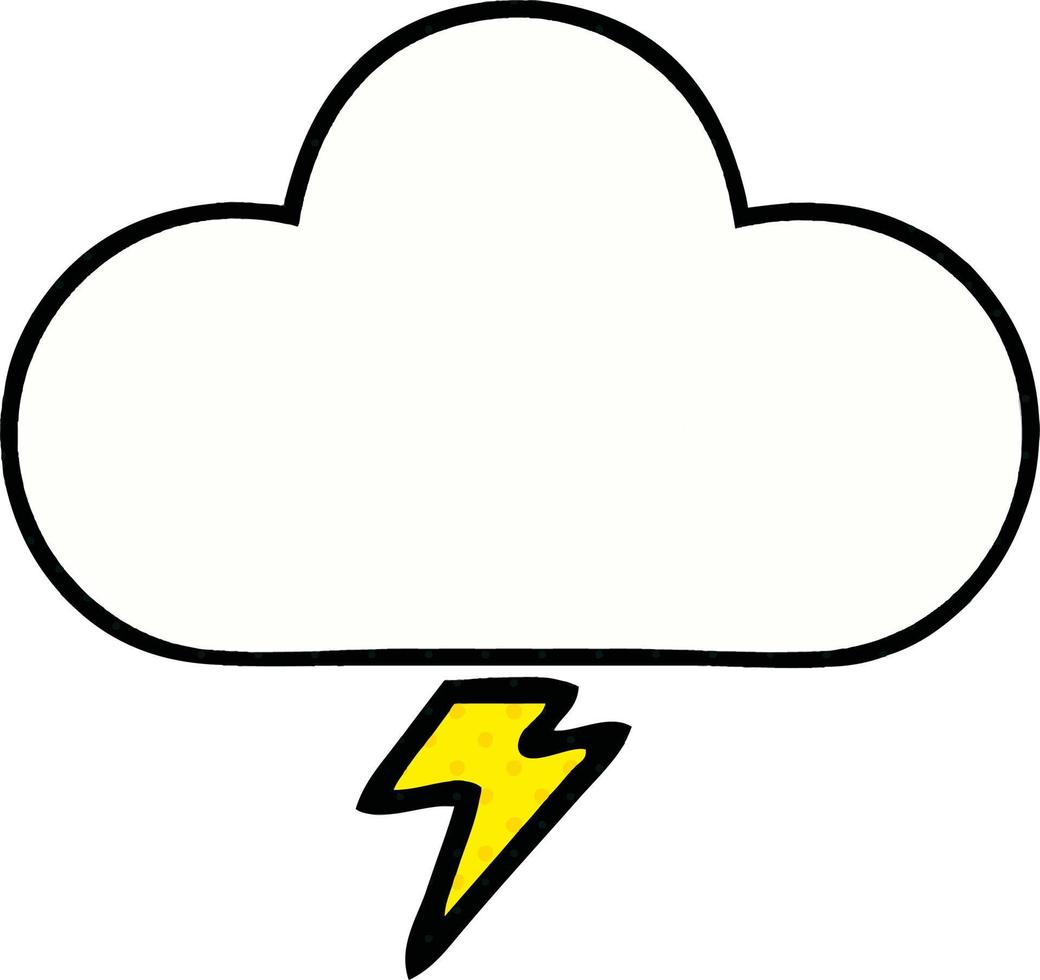 comic book style cartoon thunder cloud vector