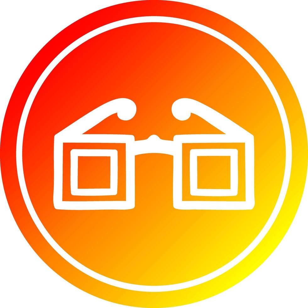 square glasses circular in hot gradient spectrum vector