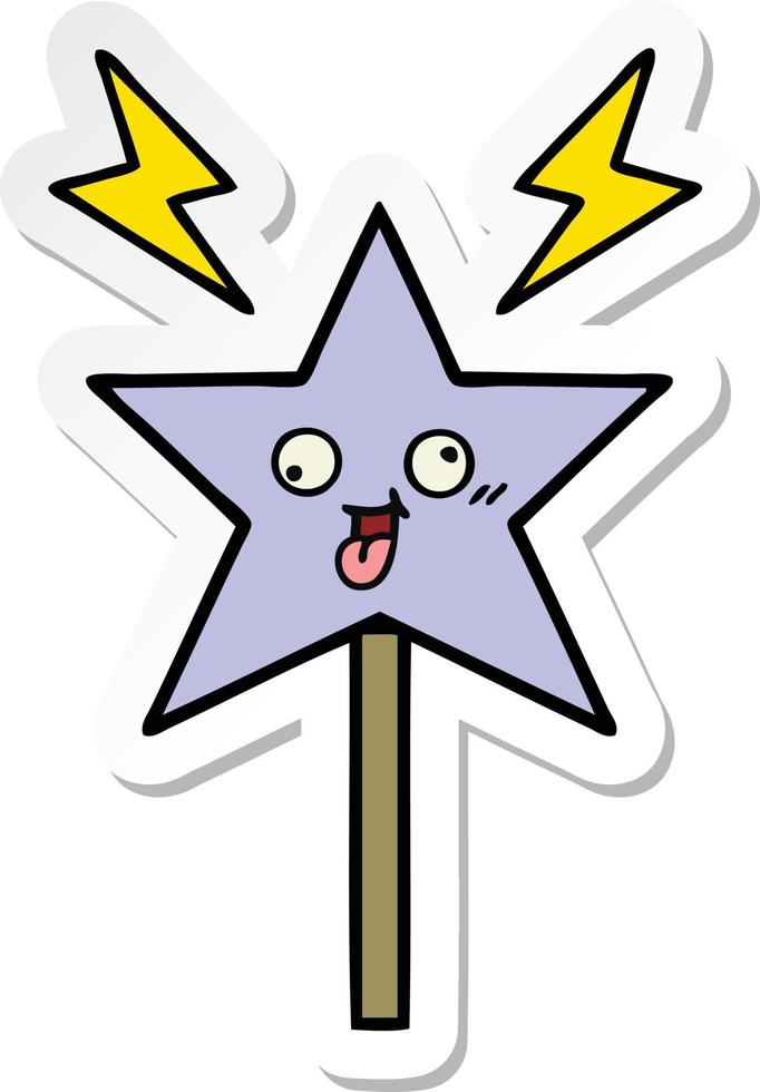 sticker of a cute cartoon magic wand vector