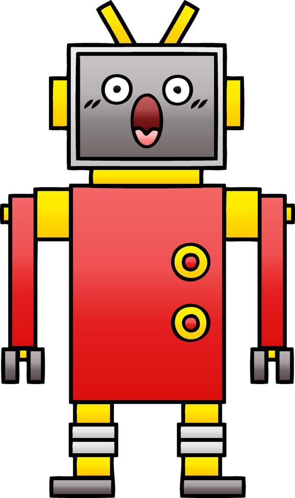 gradient shaded cartoon robot vector