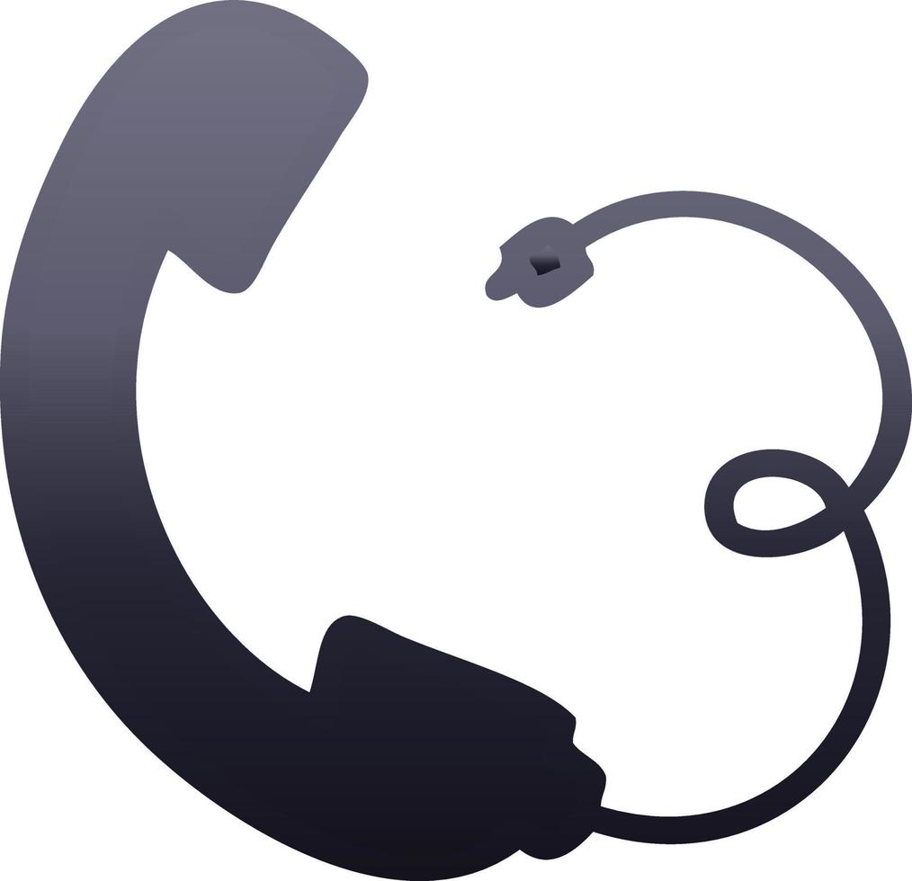 gradient shaded cartoon telephone receiver vector