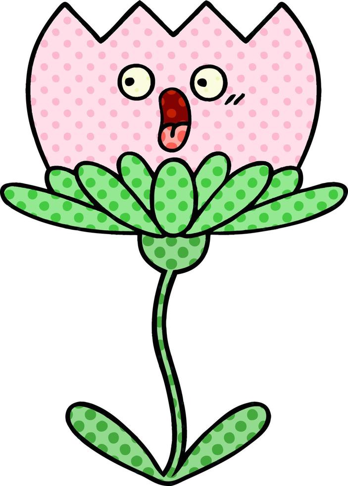 comic book style cartoon flower vector