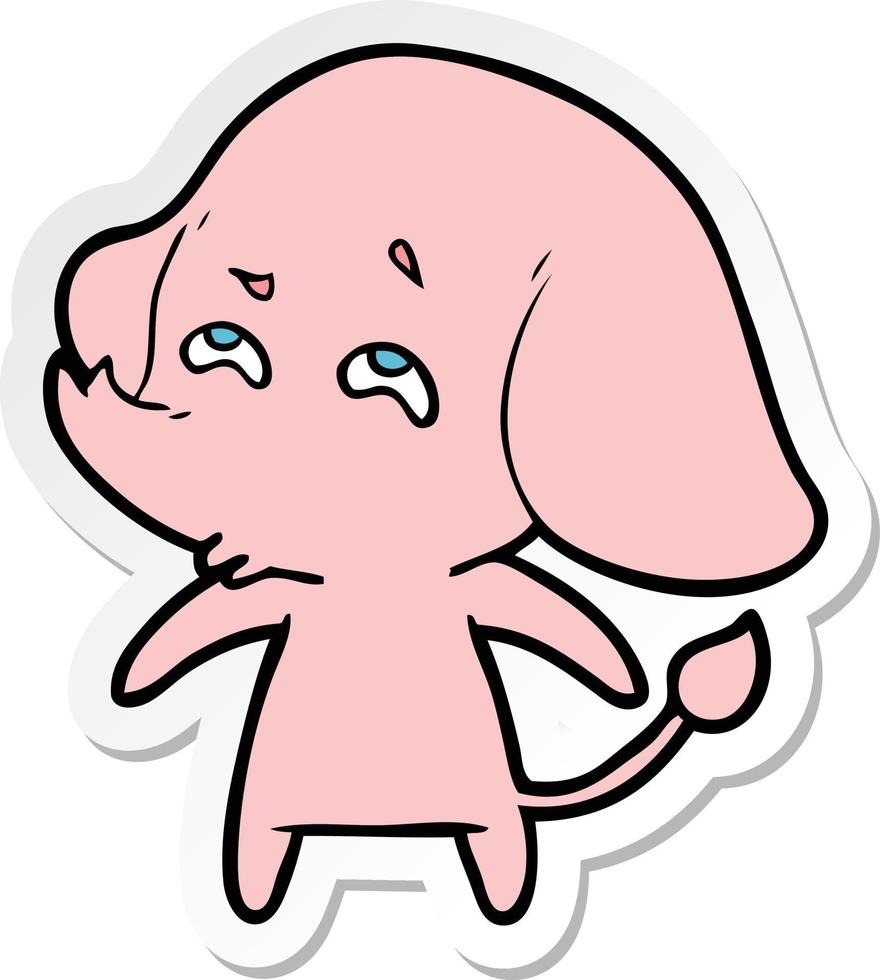 sticker of a cartoon elephant remembering vector