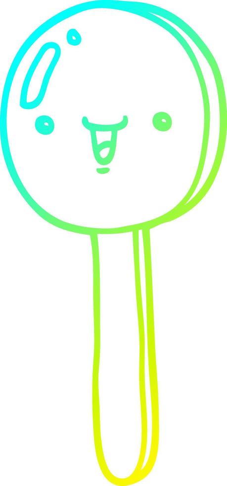 cold gradient line drawing cartoon lollipop vector