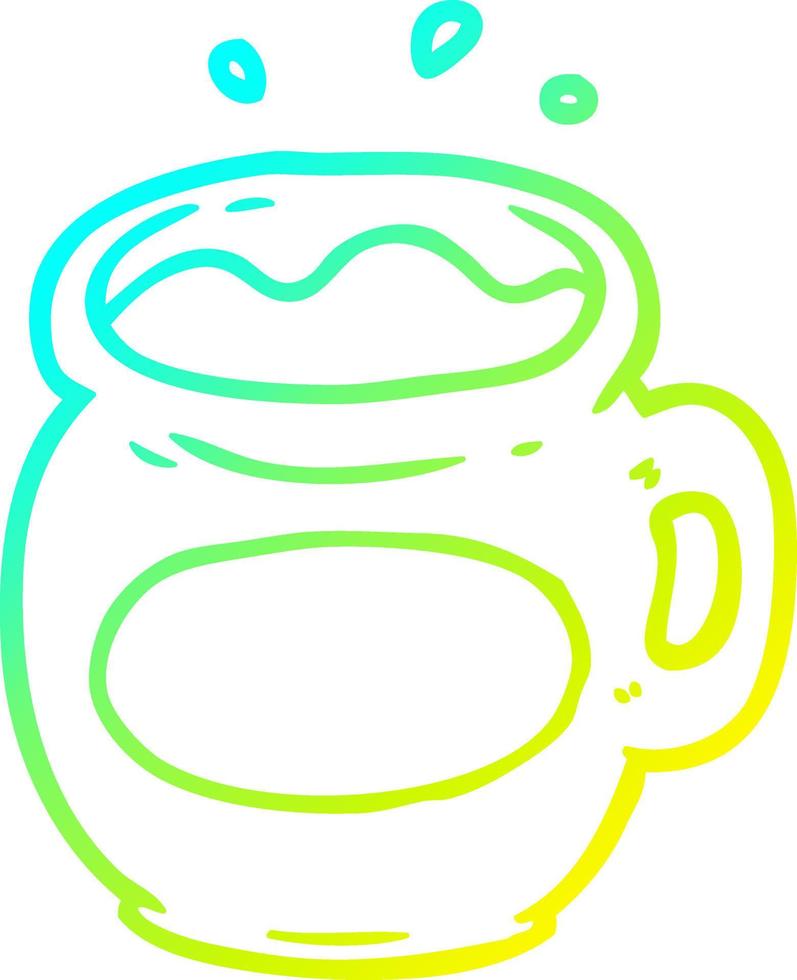 cold gradient line drawing mug of coffee vector