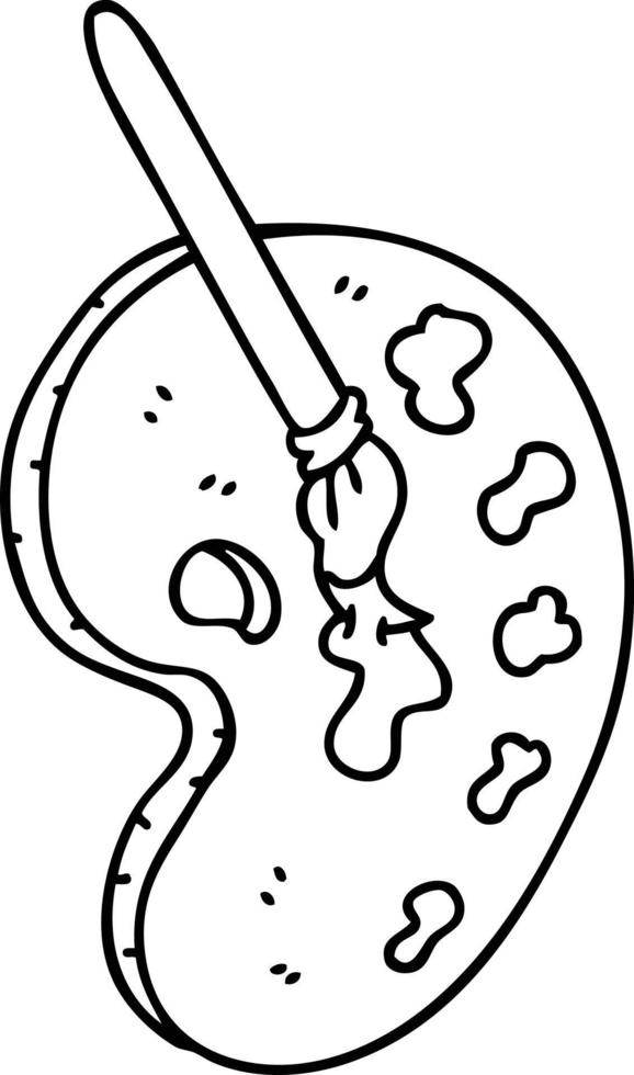 quirky line drawing cartoon art pallette vector