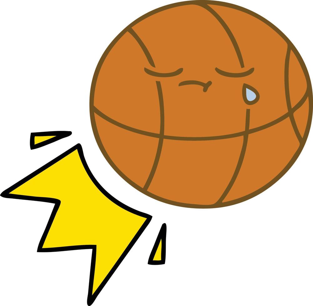 cute cartoon basketball vector