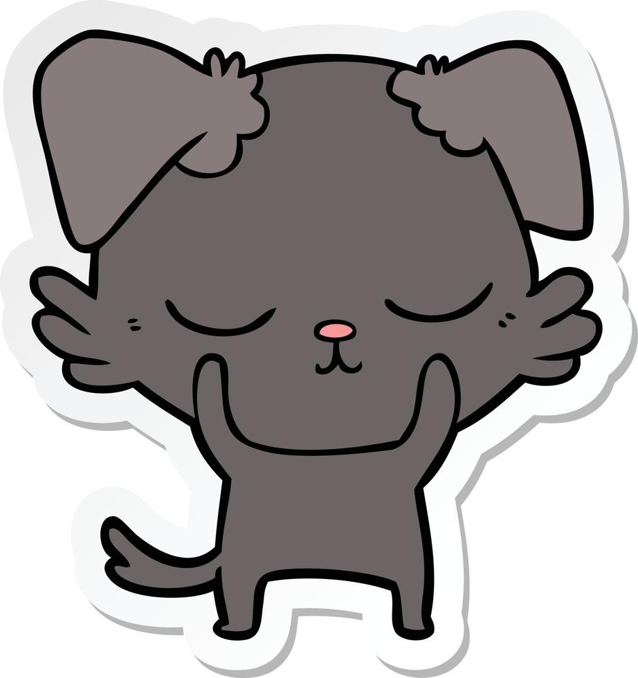 sticker of a cute cartoon dog vector