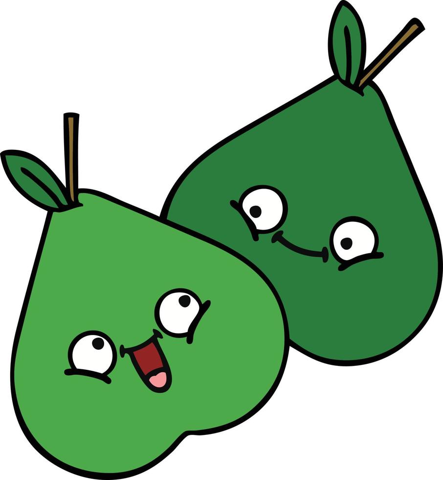 cute cartoon pears vector