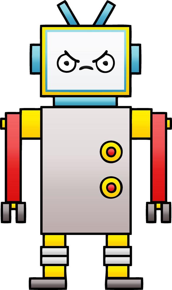 robot de dibujos animados sombreado degradado vector