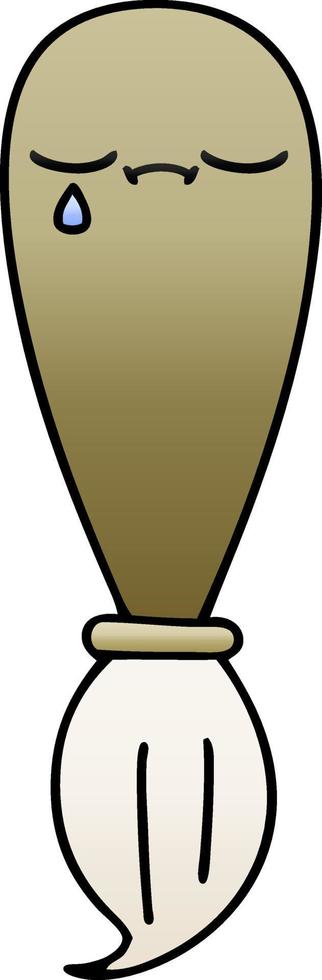 gradient shaded cartoon paint brush vector