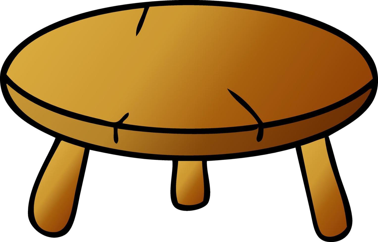gradient cartoon doodle of a wooden stool vector