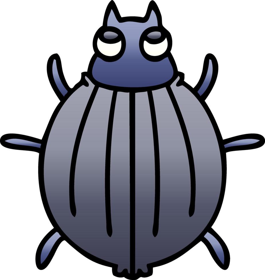 quirky gradient shaded cartoon beetle vector
