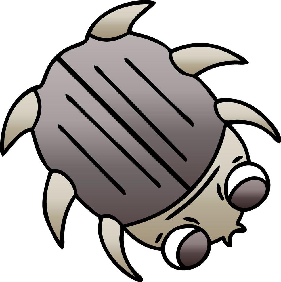 quirky gradient shaded cartoon beetle vector