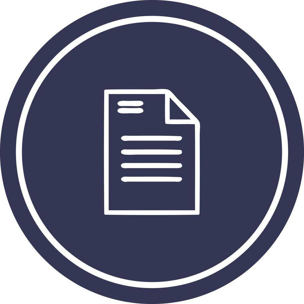 official document circular icon vector