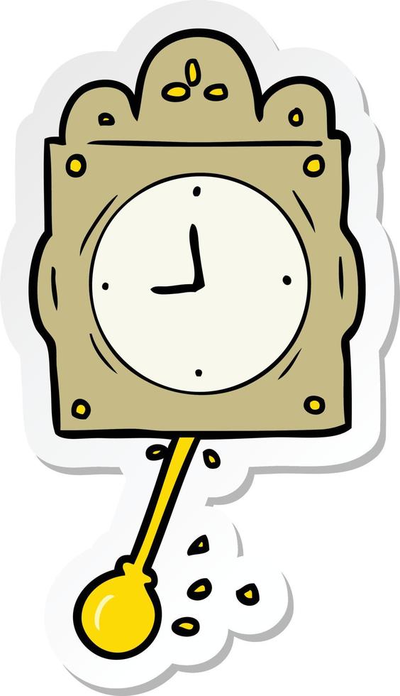 sticker of a cartoon ticking clock vector