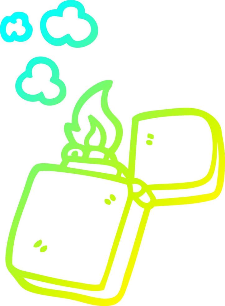 cold gradient line drawing cartoon gold lighter vector