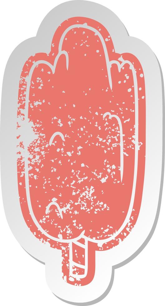 distressed old sticker single green tree vector
