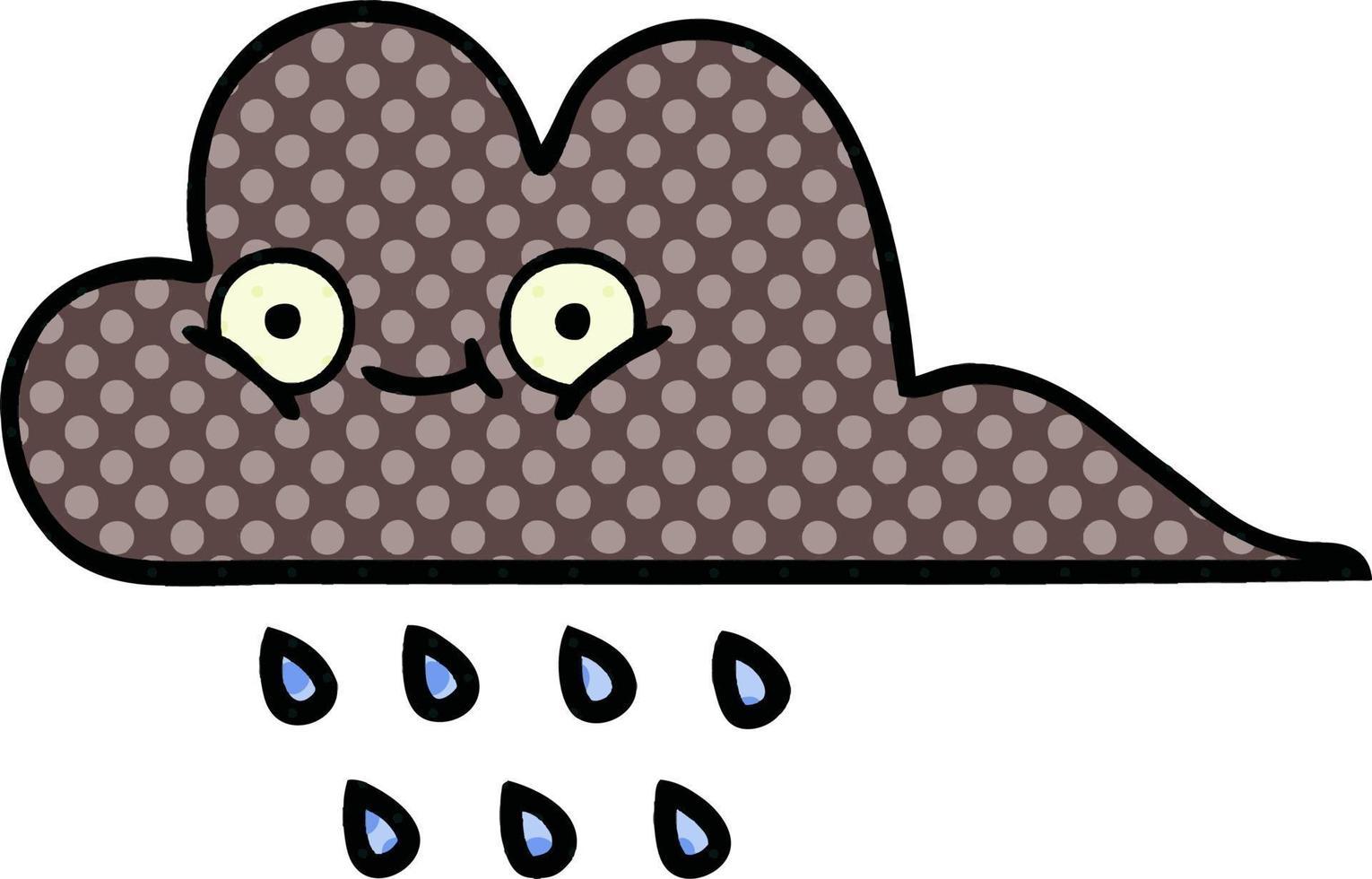 comic book style cartoon storm rain cloud vector