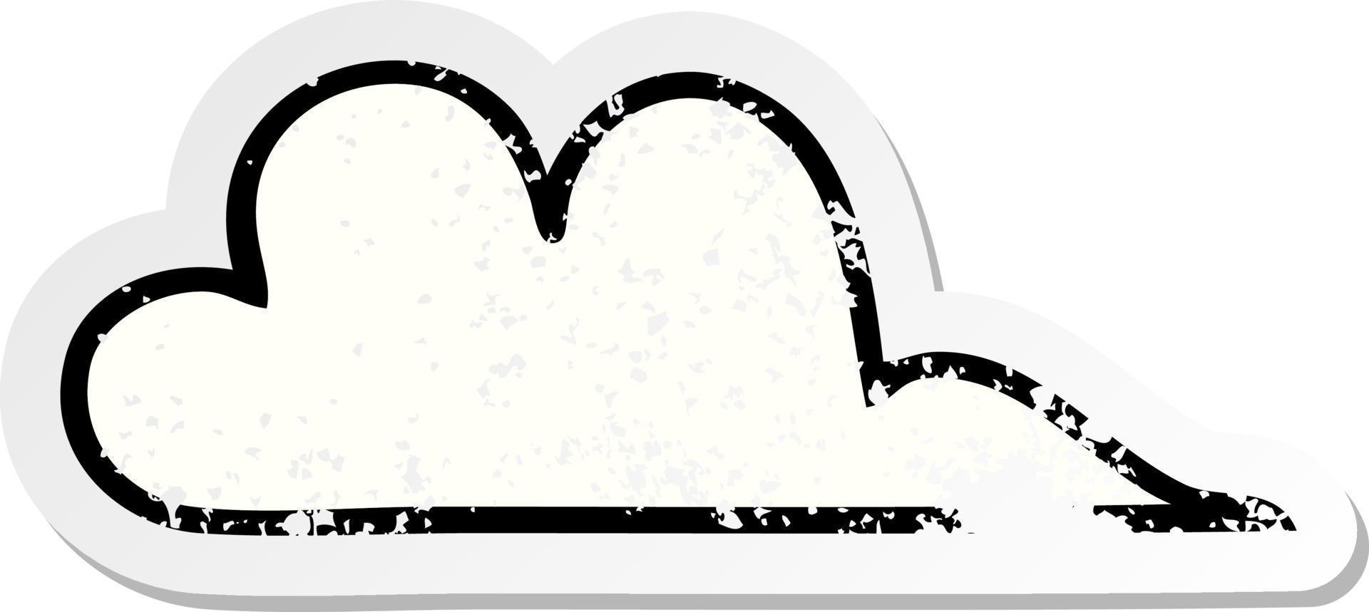 distressed sticker of a cute cartoon cloud vector