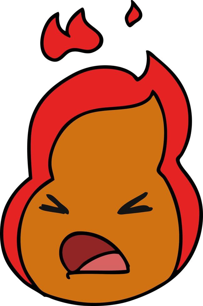 cartoon kawaii cute fire flame vector