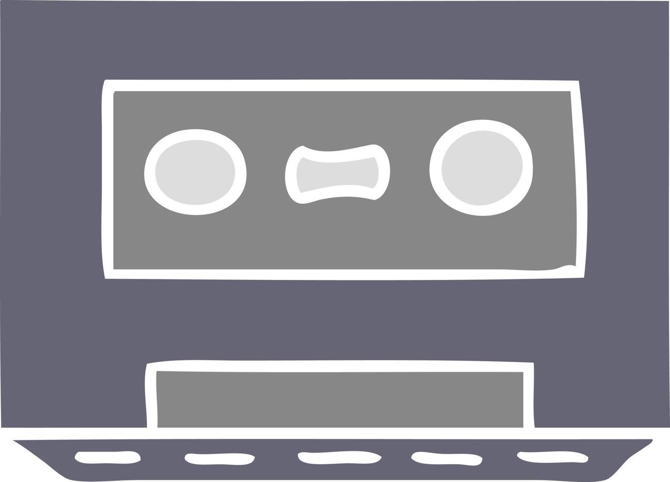 cartoon doodle of a retro cassette tape vector