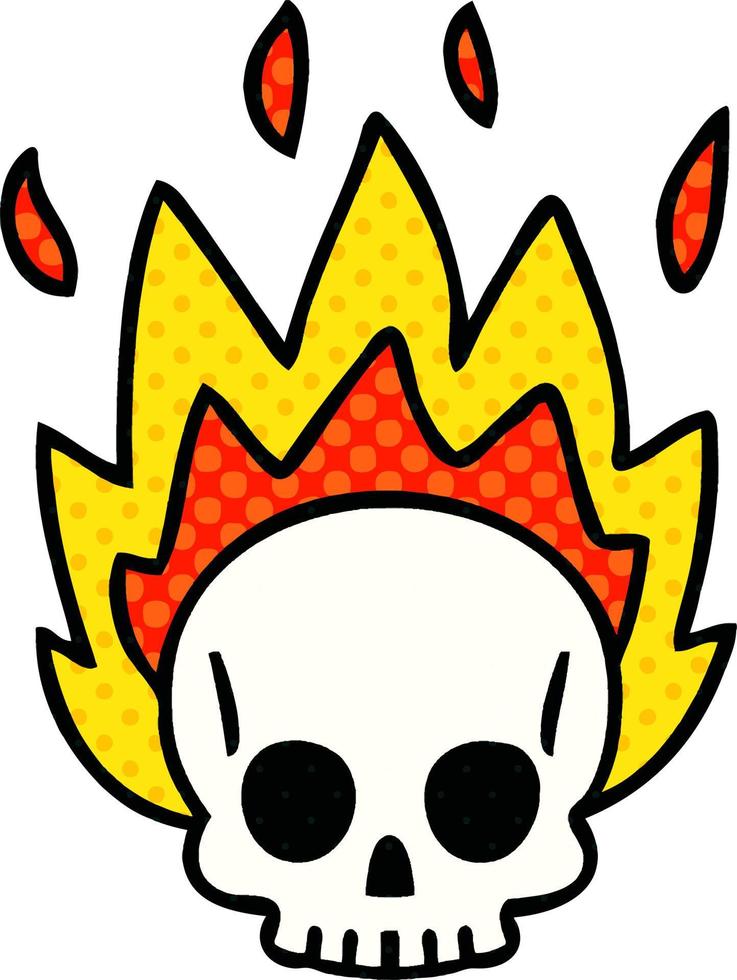 quirky comic book style cartoon skull vector