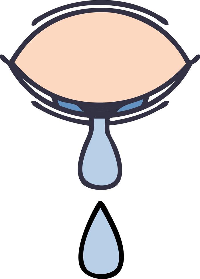 cute cartoon crying eye vector