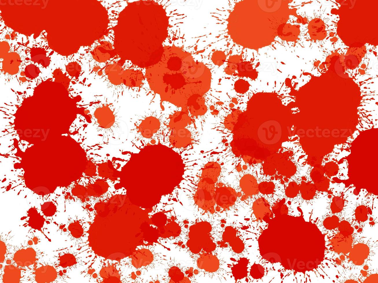 dot spread red and orange color Paint suffuse on white paper background abstract artwork Contemporary arts, Artistic paper, space for frame copy write postcard photo
