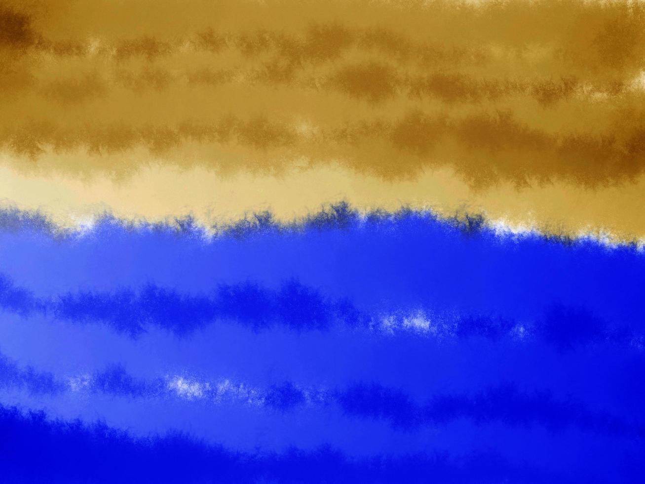 Blurred of background abstract, blue, brown and yellow watercolor on white paper splash by art hand drawn for text photo