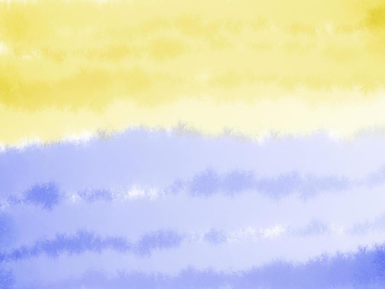 Blurred of background abstract, blue, brown and yellow watercolor on white paper splash by art hand drawn for text photo