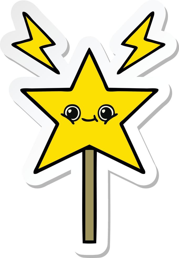 sticker of a cute cartoon magic wand vector