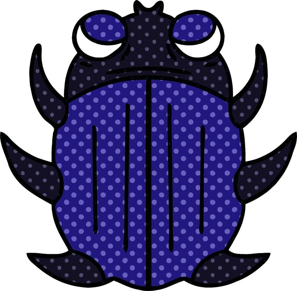 quirky comic book style cartoon beetle vector
