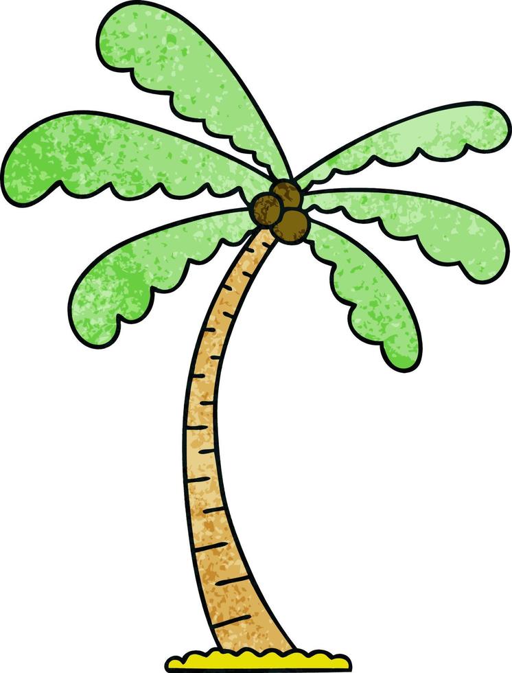 quirky hand drawn cartoon palm tree vector