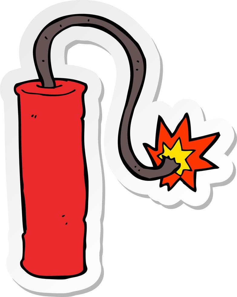 sticker of a cartoon dynamite vector