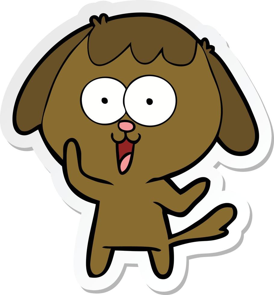 pegatina de un lindo perro de dibujos animados vector