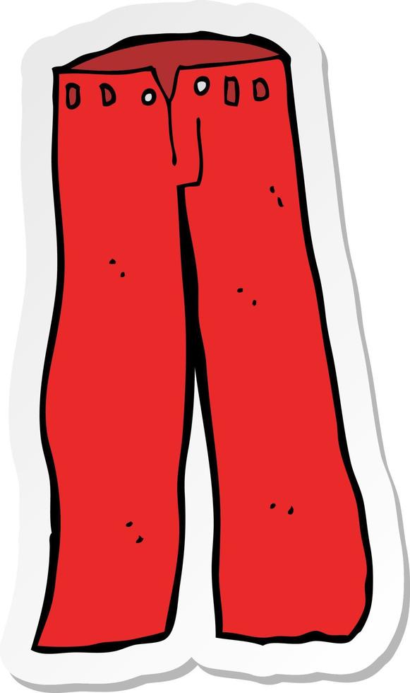 pegatina de un pantalón rojo de dibujos animados vector