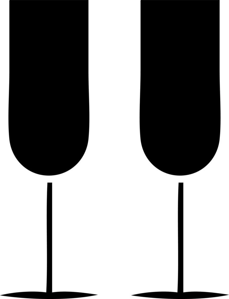 copas de champán de símbolo plano vector