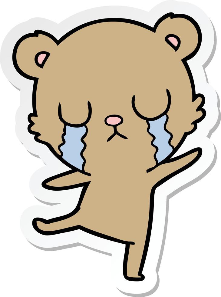 pegatina de un oso de dibujos animados llorando haciendo un baile triste 10544611 Vector en Vecteezy pegatina de un oso de dibujos animados llorando haciendo un baile triste 10544611 Vector en Vecteezy
