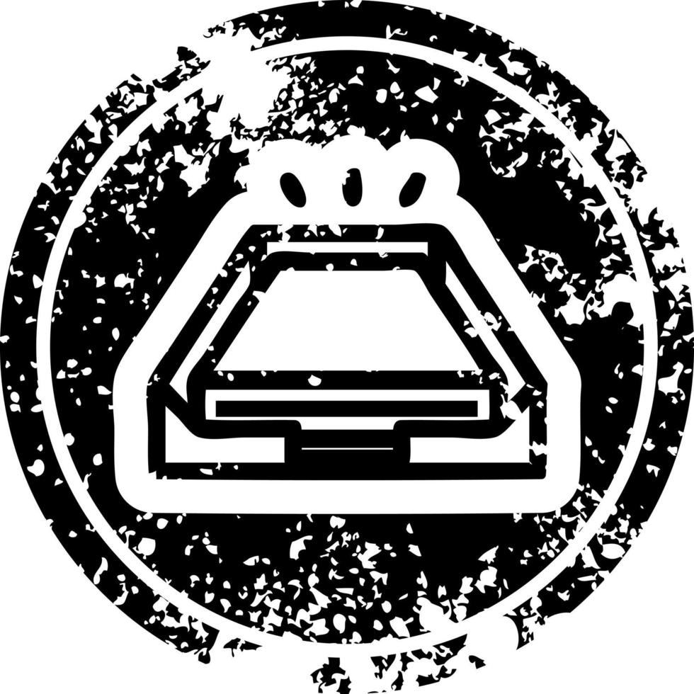 low office paper stack distressed icon vector