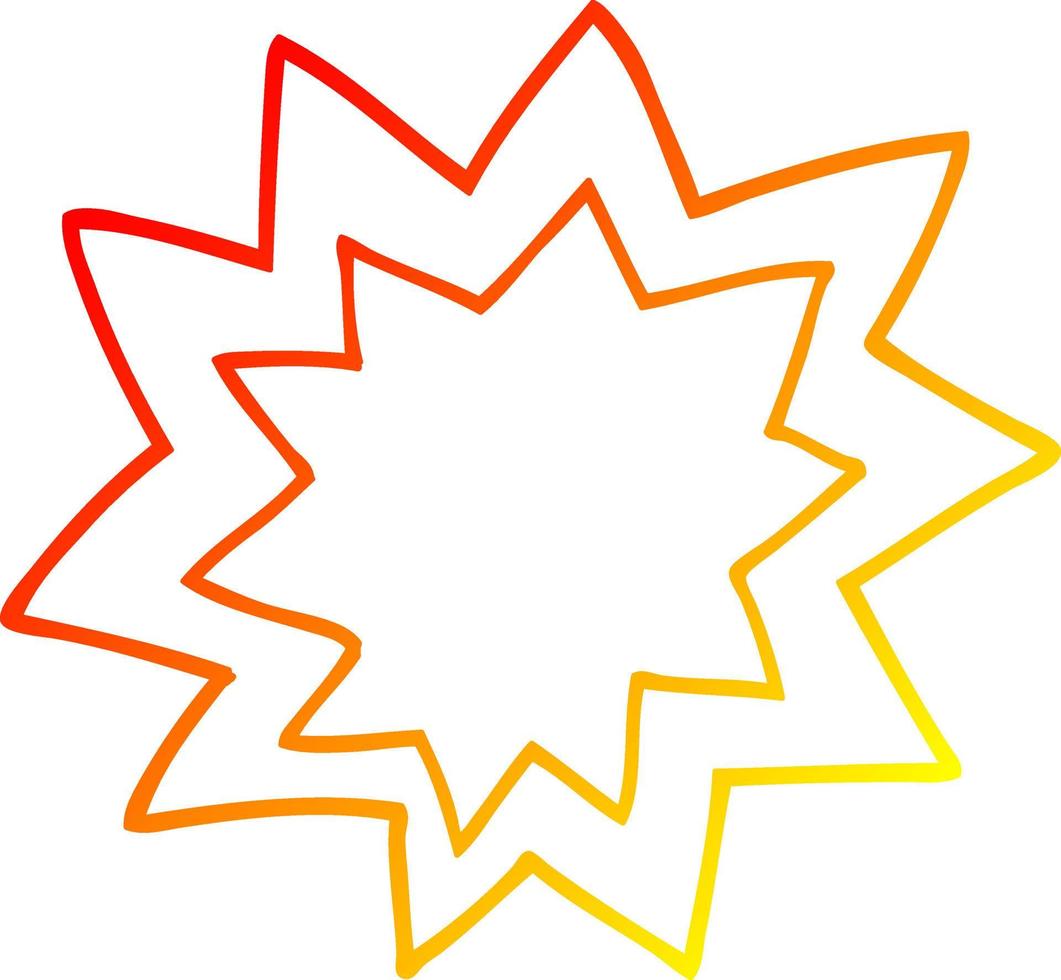 warm gradient line drawing cartoon fire explosion vector