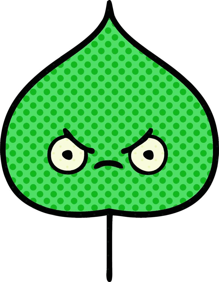 comic book style cartoon expressional leaf vector