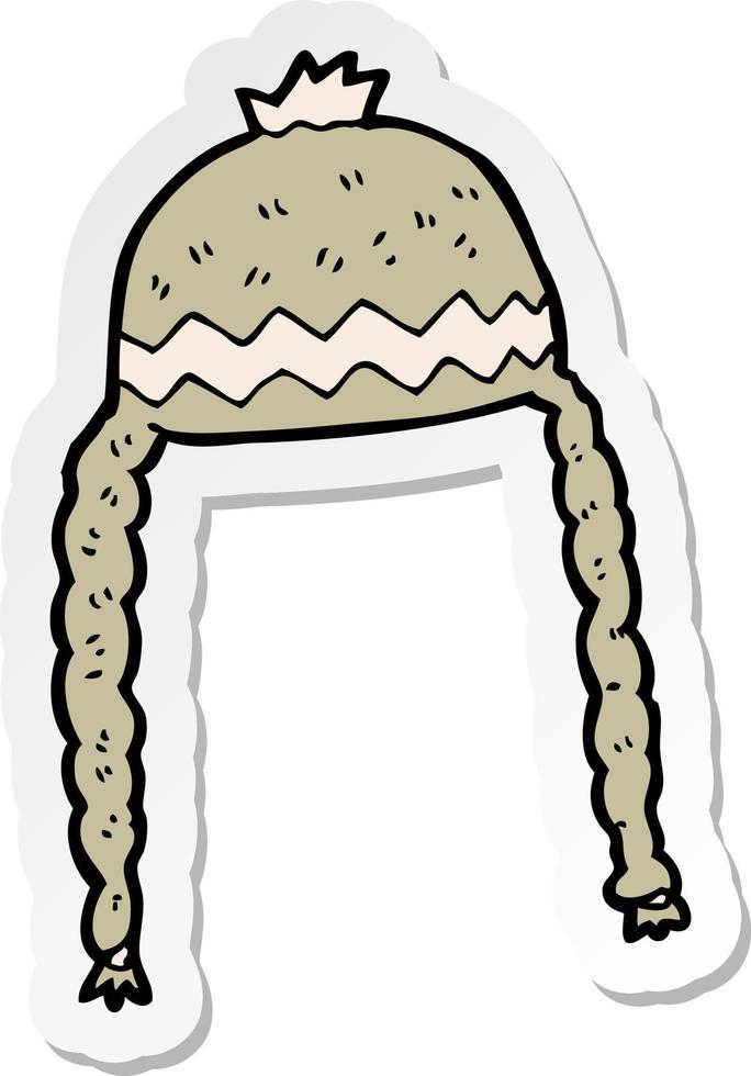 sticker of a cartoon cool hat vector