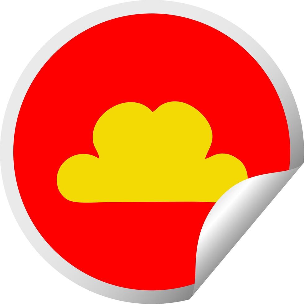 circular peeling sticker cartoon white cloud vector