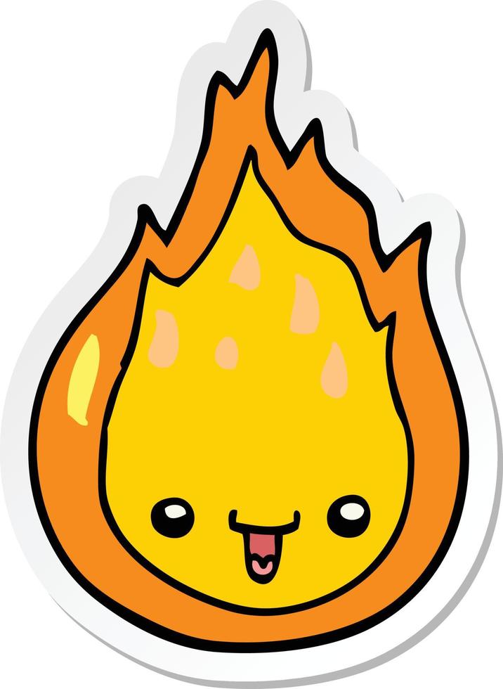 sticker of a cartoon flame vector