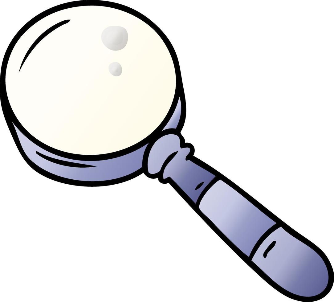 gradient cartoon doodle of a magnifying glass vector