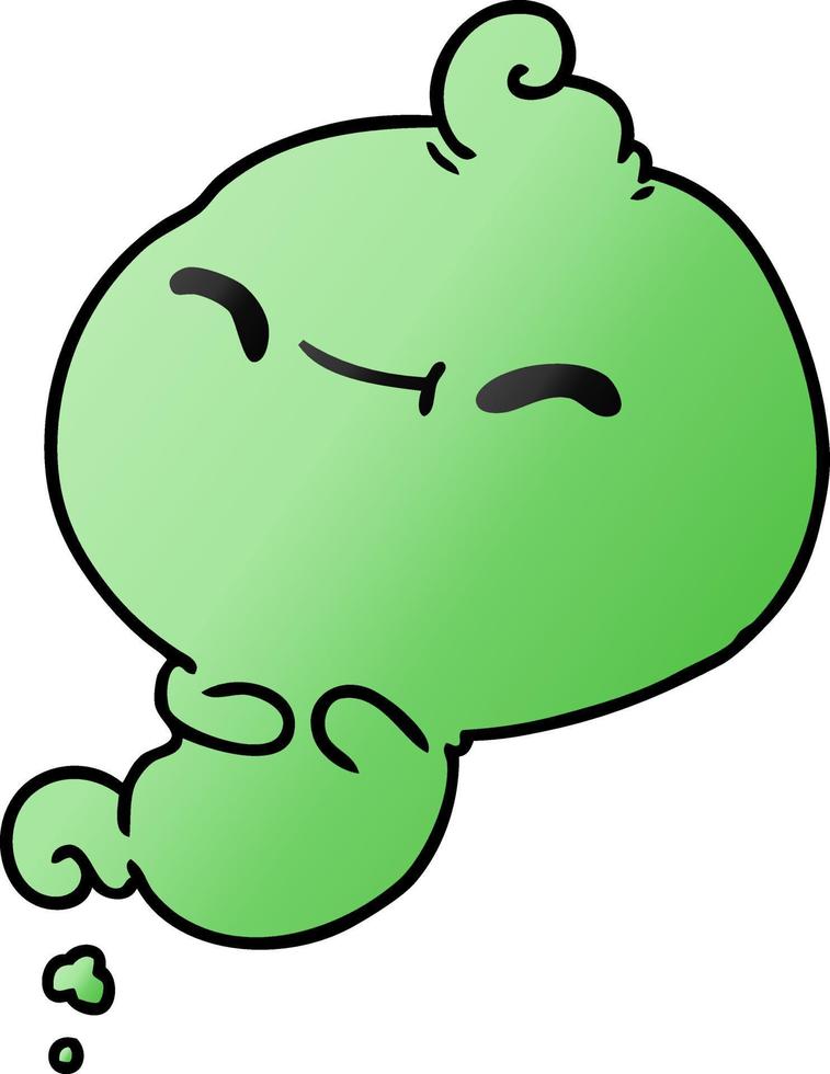 gradient cartoon of kawaii scary ghost vector
